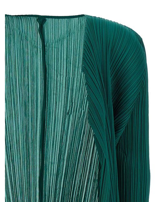 Pleats Please Issey Miyake Green 'Monthly Colors' Cardigan