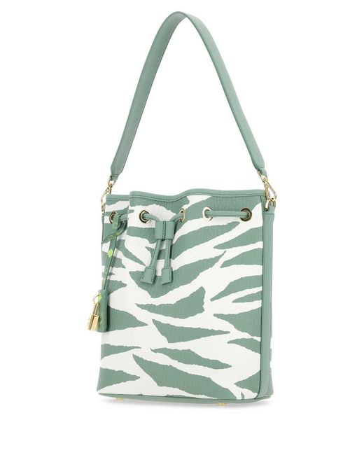 MCM Multicolor Zebra-Motif 'Dessau' Medium Bucket Bag