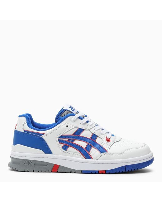 asics blue and white shoes