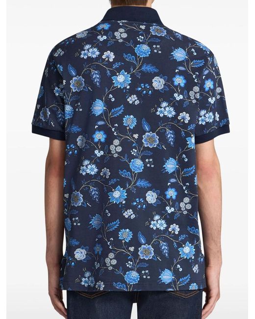 Etro Blue Printed Polo for men