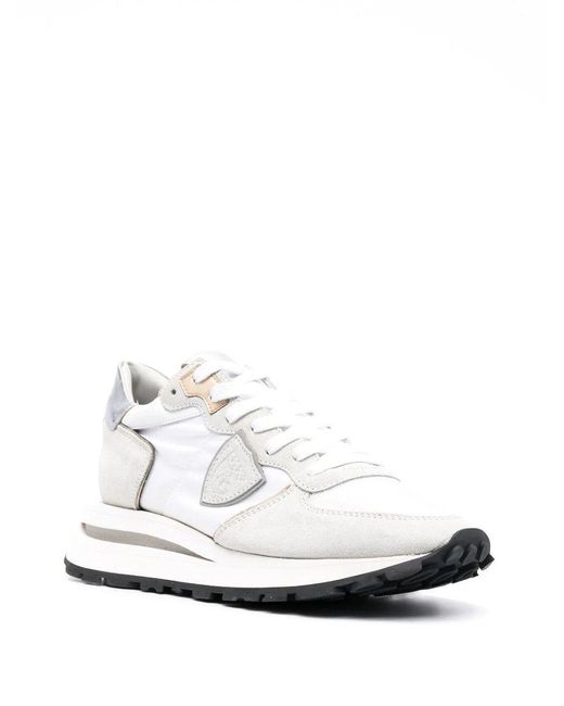 Philippe Model White And Grey Tropez Haute Low Sneakers