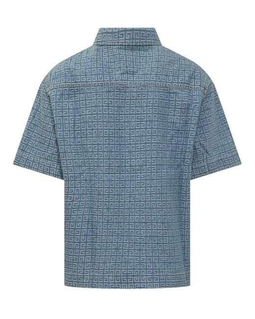 Givenchy Blue Denim Logo Shirt Shirt, Blouse for men