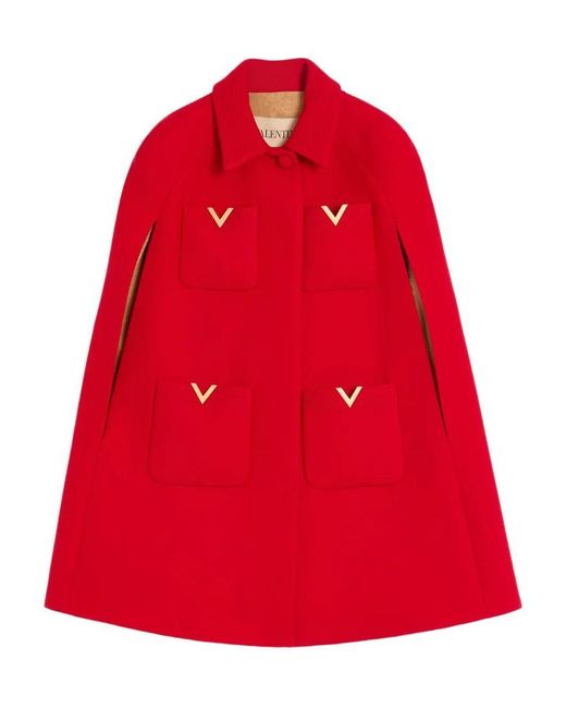 Valentino Trench Coat Red Valentino Coats Drill Double Cape For