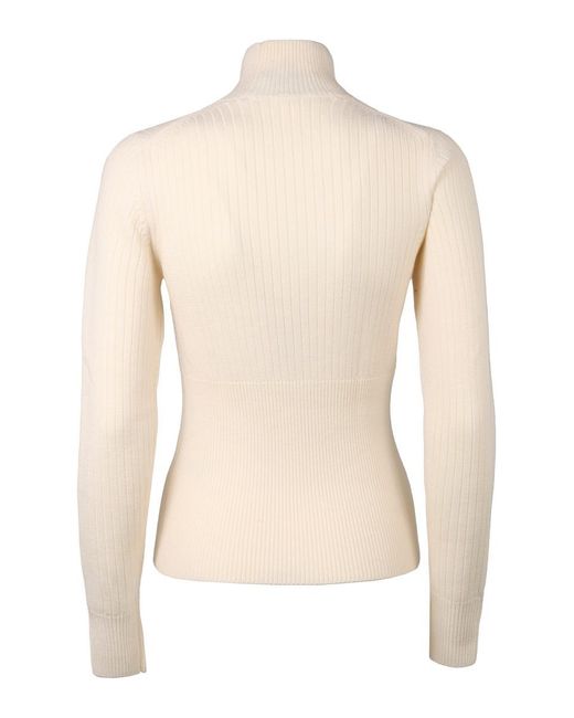 Casablanca Natural Wool Turtleneck Sweater