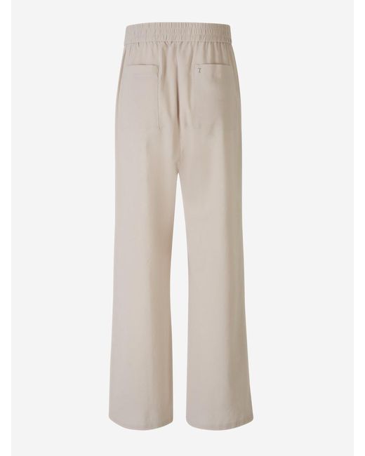AMI Natural Cotton Crepe Trousers for men