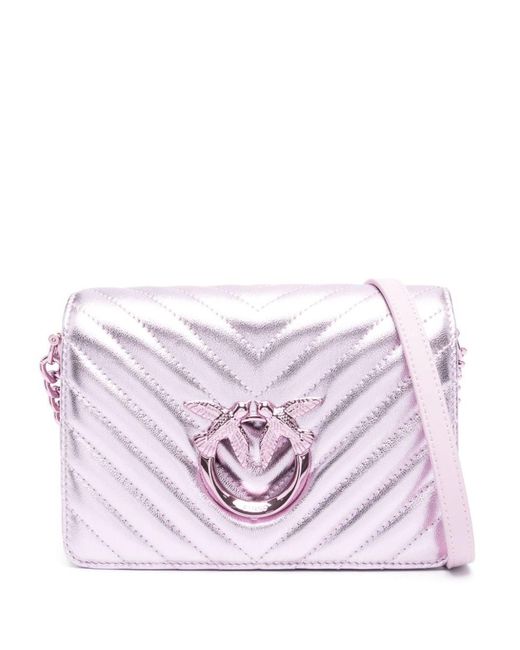 Pinko Pink Mini 'Love Click' Quilted Leather Bag