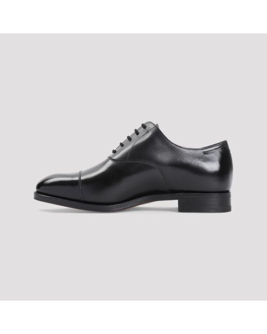John Lobb Black City Ii Calf Leather Oxfords for men