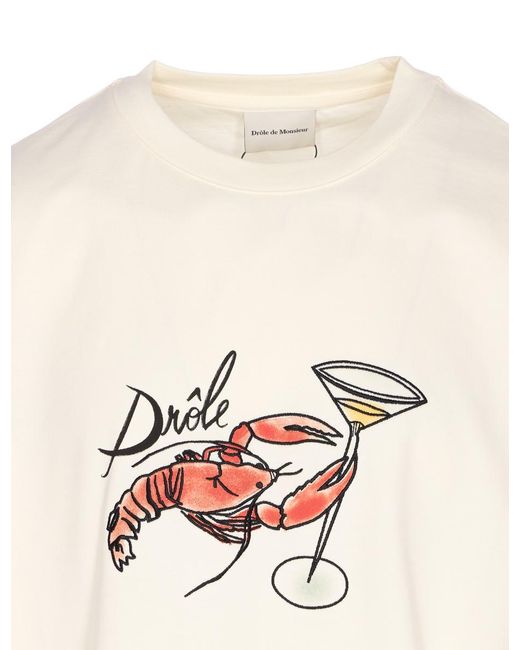 Drole de Monsieur White T-Shirts And Polos for men