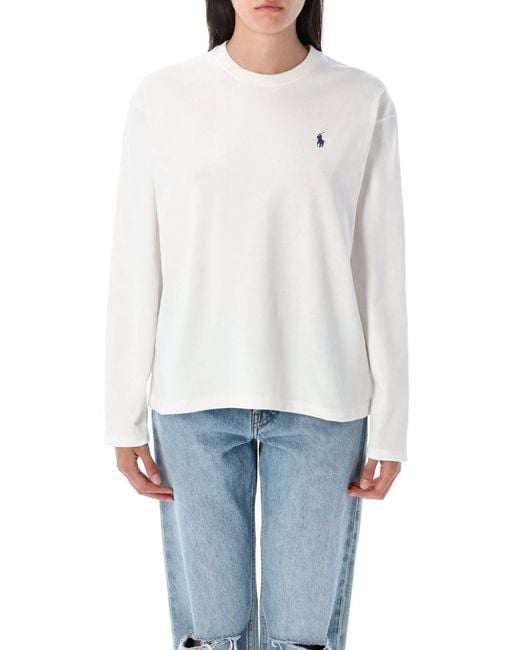 Polo Ralph Lauren White Cotton Jersey Long-Sleeve T-Shirt