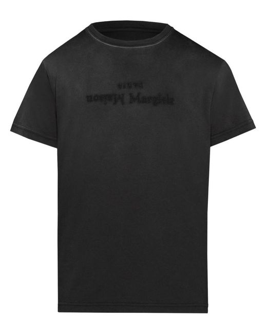 Maison Margiela Black Logo Cotton T-shirt for men