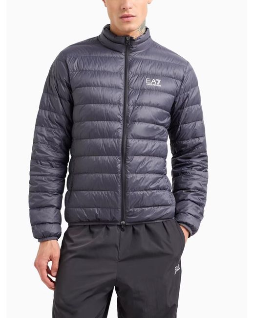 EA7 Blue Core Identity Packable Down Jacket for men
