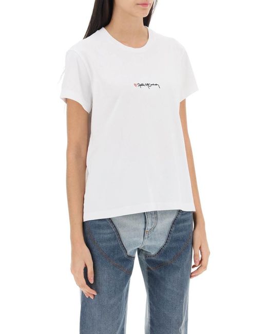 Stella McCartney White T-shirt With Embroidered Signature