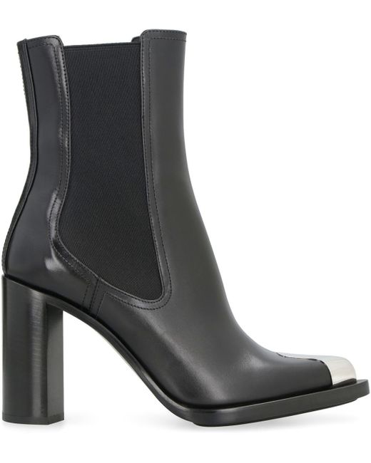 Alexander McQueen Black Punk Leather Chelsea Boots For