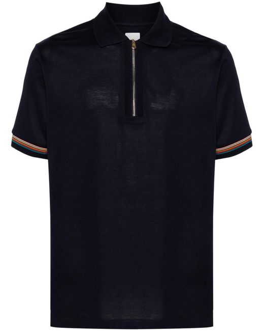 Paul Smith Blue Artist-Stripe-Detail Polo Shirt for men