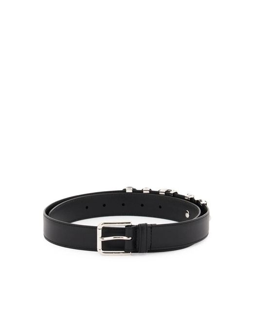 Dolce & Gabbana Black Lettering Leather Belt