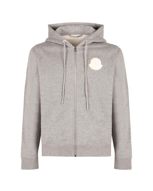 Moncler Full Zip Hoodie in Grey for Men Lyst UK