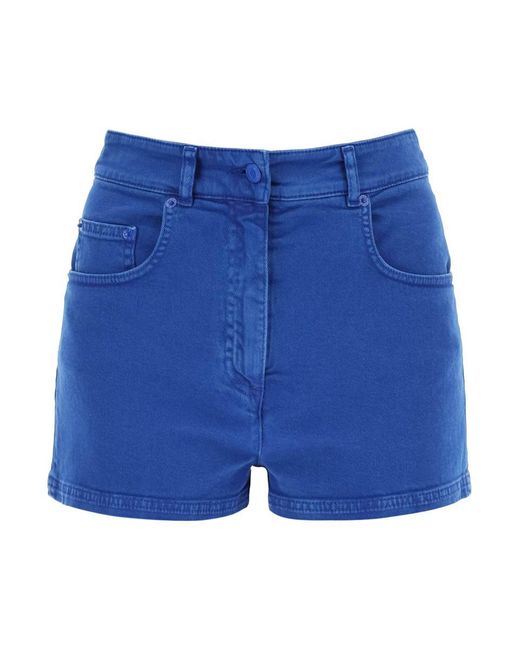Moschino Blue Garment Dyed Denim Shorts
