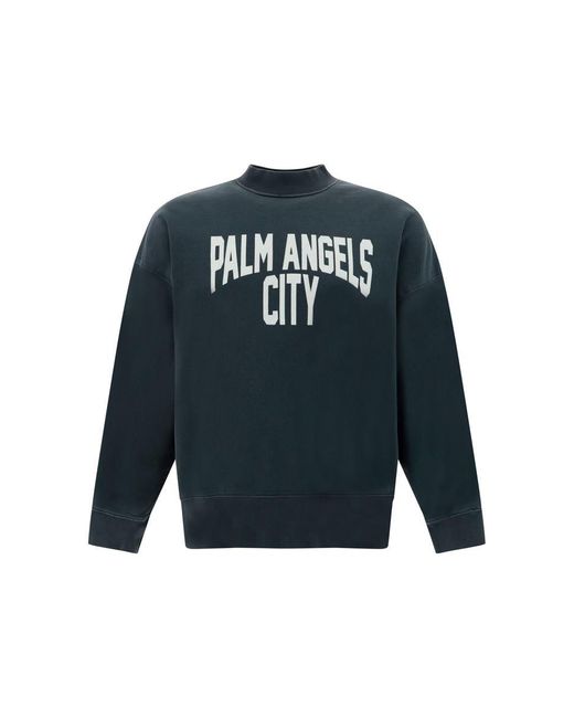 Palm Angels Blue Sweatshirts for men