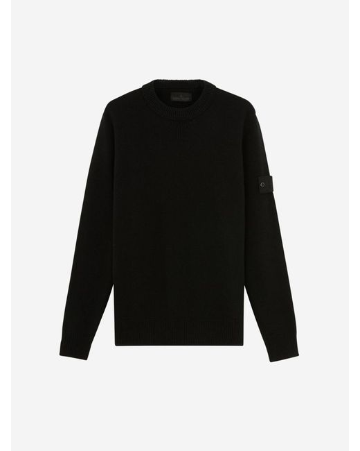 Stone Island Black Ghost Wool Sweater for men