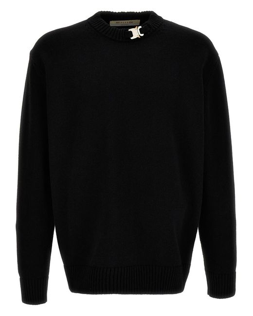 1017 ALYX 9SM Black Buckle Collar Sweater, Cardigans for men