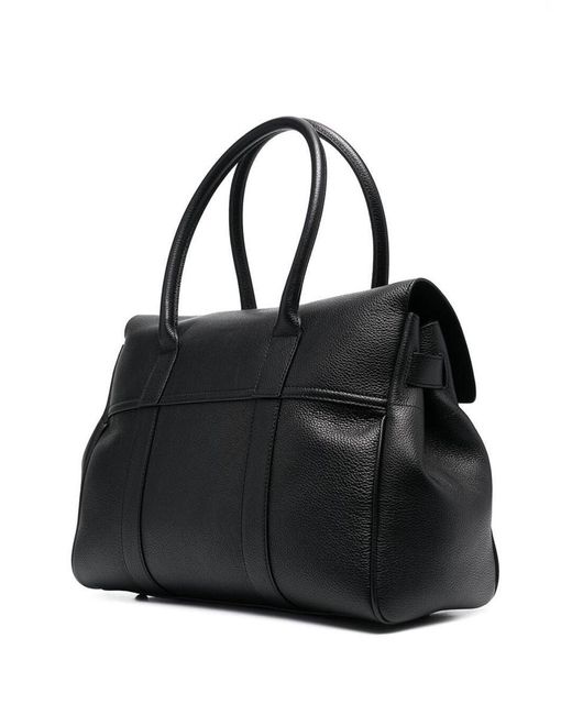 Mulberry Black 'bayswater' Handbag With Twist-lock Fastening In Grainy Leather Woman