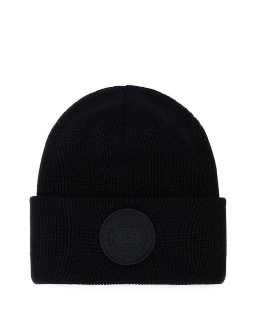 Canada Goose Black Wool Arctic Beanie Hat for men