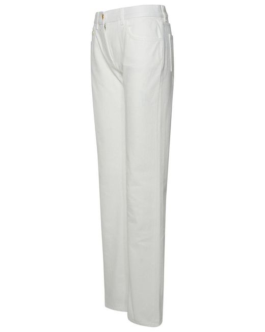 Palm Angels White Cotton Jeans