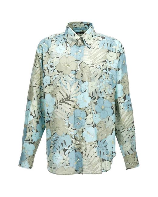 Tom Ford Floral Shirt Shirt, Blouse in Blue for Men | Lyst