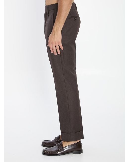 Burberry Gray Tailored Wool Trousers for men