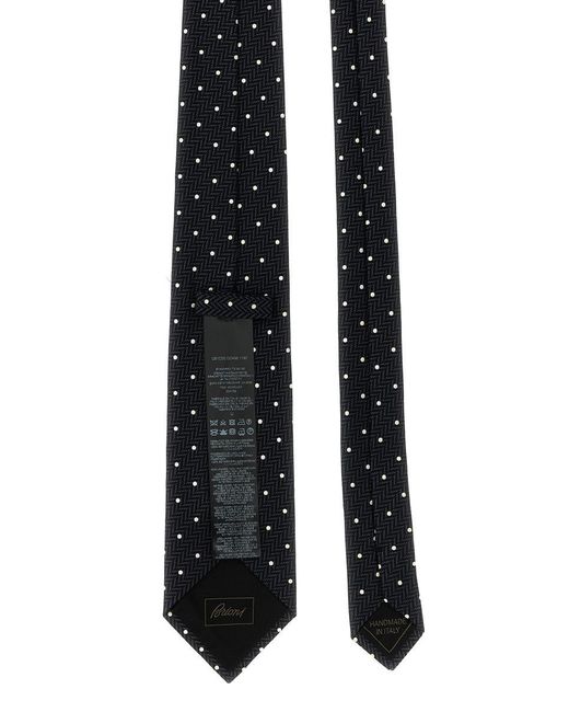 Brioni Black Jacquard Tie for men