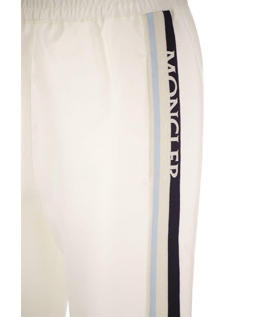 Moncler White Twill Joggers