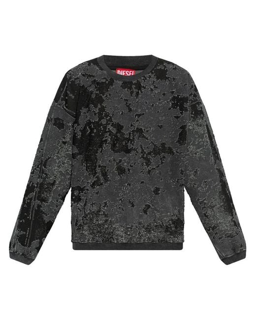 DIESEL Black Cotton-Blend Knit Sweater for men