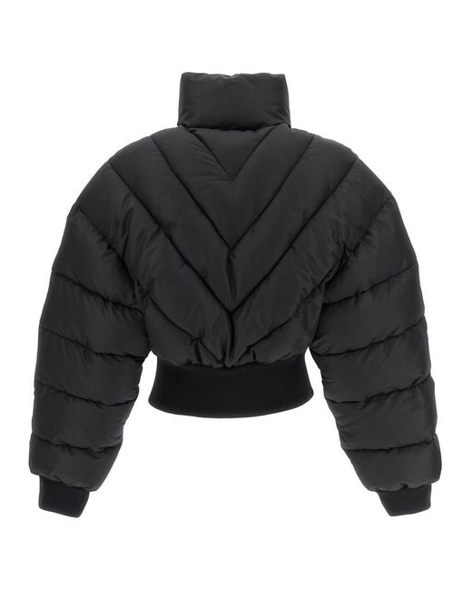 Mugler Black Cropped Puffer Jacket Casual Jackets, Parka