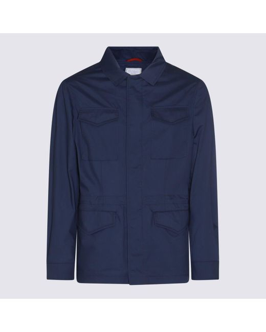 Brunello Cucinelli Blue Casual Jacket for men