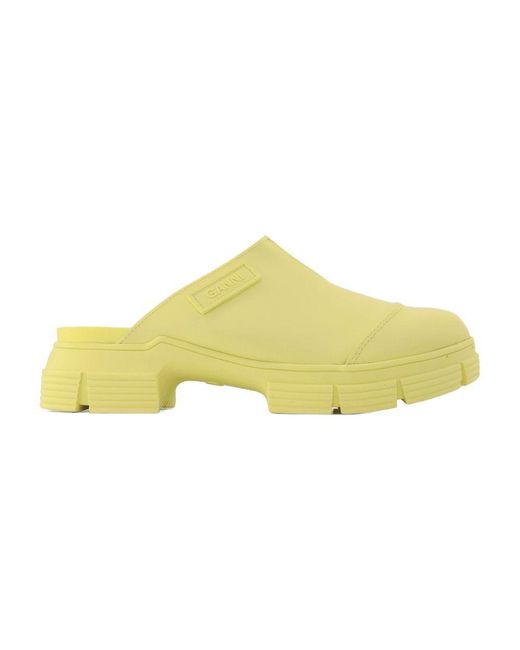 Ganni Recycled Rubber Retro Mules in Yellow | Lyst UK