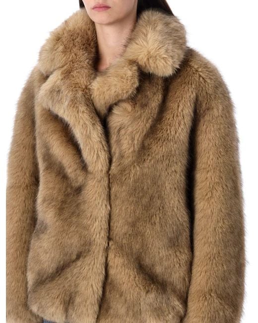 Stand Studio Natural Valentina Faux Fur Jacket