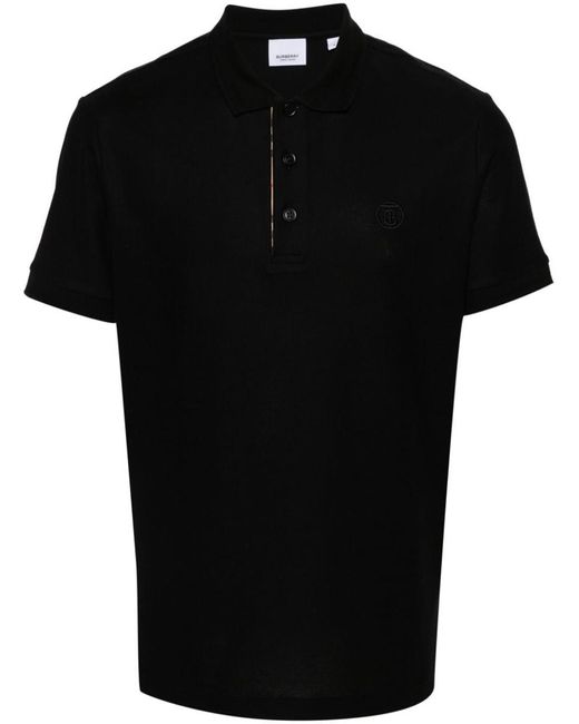 Burberry Black Logo Cotton Polo Shirt for men