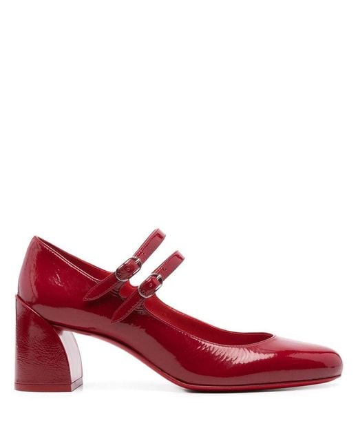Christian Louboutin Red Miss Jane Patent Leather High Heel Shoes