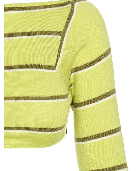 Emilio Pucci Yellow Cut-Out Cropped Sweater