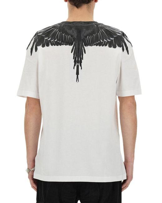 Marcelo Burlon White T-Shirt With Icon Wings Print for men