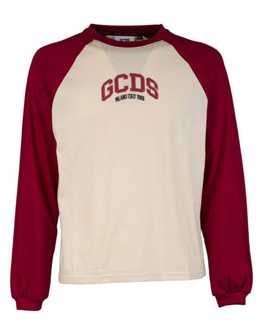Gcds Pink Logo Long Sleeves T-Shirt for men