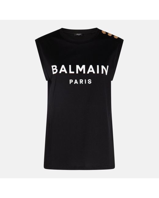 Balmain Black And Cotton T-Shirt