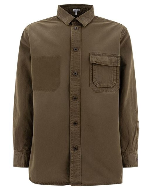 Loewe Green Cotton Overshirt Jacket for men