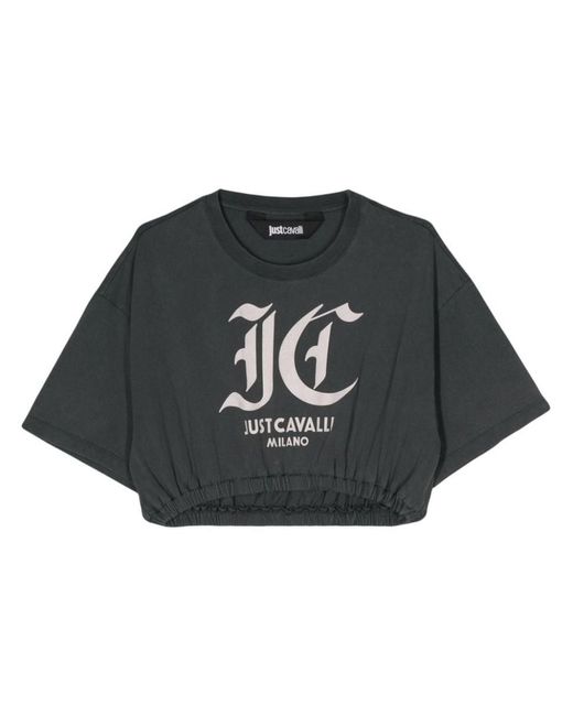 Just Cavalli Black T-Shirts And Polos