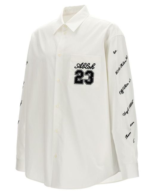 Off-White c/o Virgil Abloh White 23 Logo Heavycoat Shirt, Blouse for men
