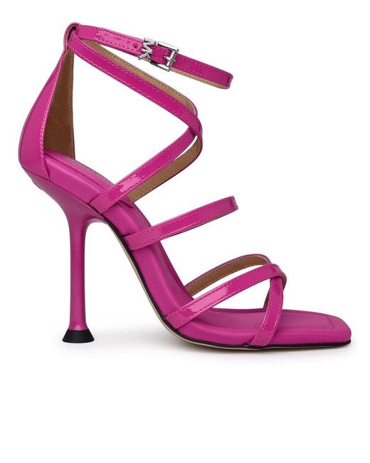 Michael Kors Pink Fuchsia Leather Imani Sandals