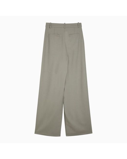 FEDERICA TOSI Gray Sage Wool-blend Wide Trousers