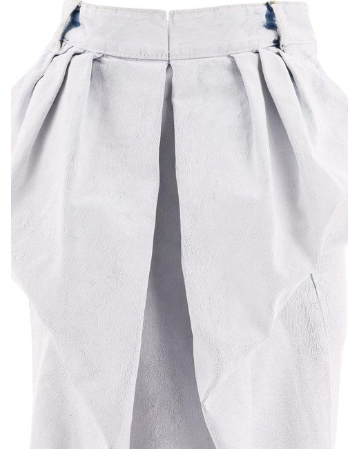 Maison Margiela White Denim Gathered Skirt