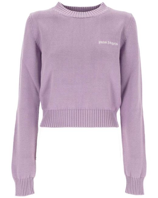 Palm Angels Purple Sweaters