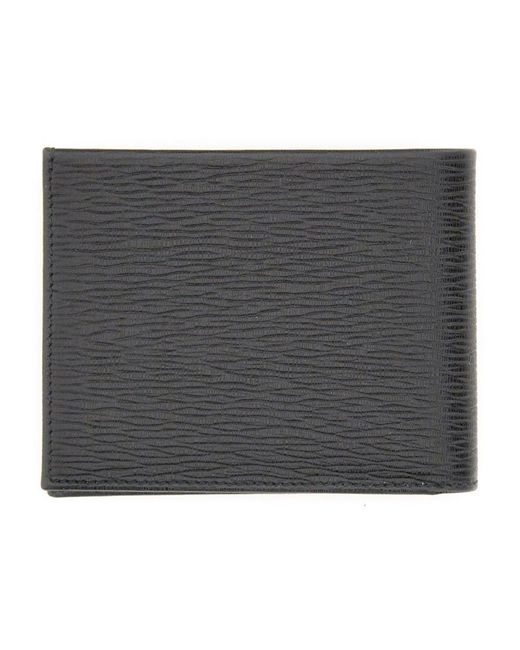 Ferragamo Black Gancini Leather Wallet for men